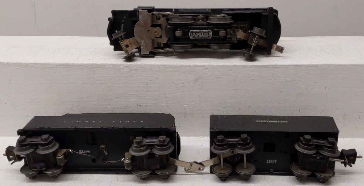 Lionel Vintage O Locomotive & Tenders 2689T, 2034, 2224W [3] VG