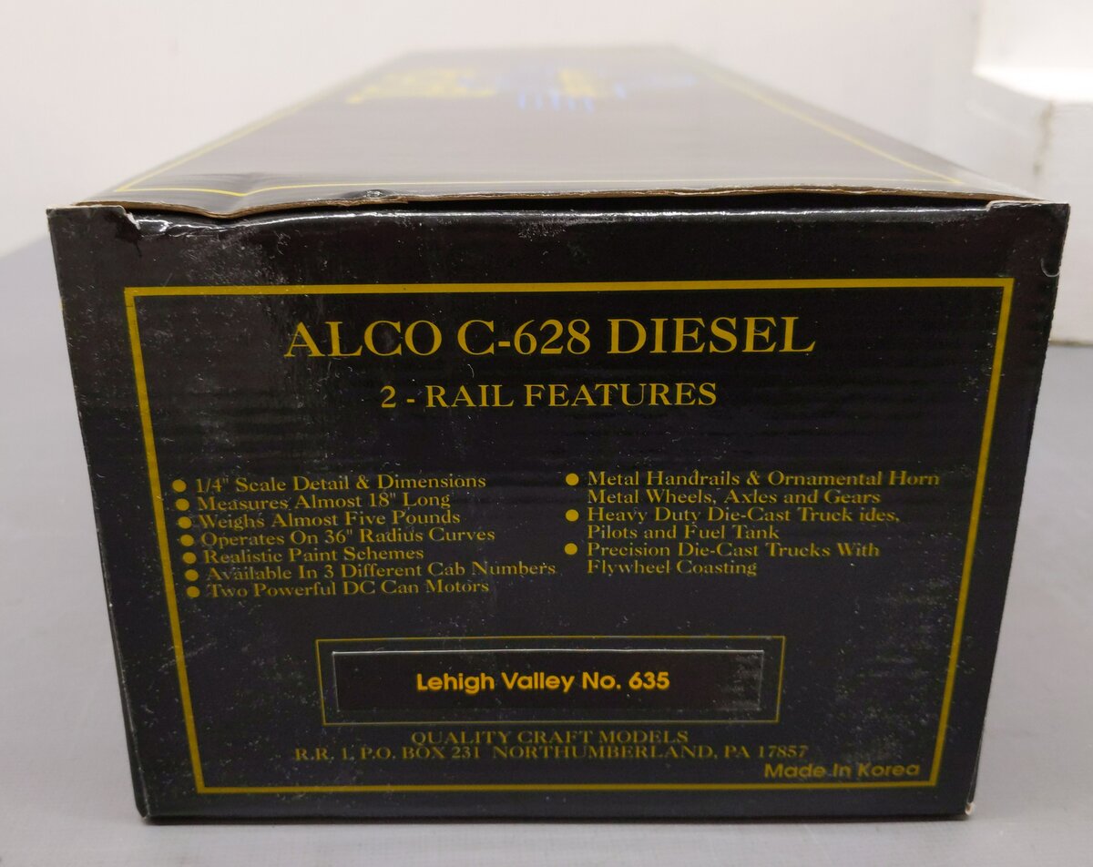 Weaver U1309 O Lehigh Valley C-628 Diesel Locomotive #635 2-Rail LN/Box