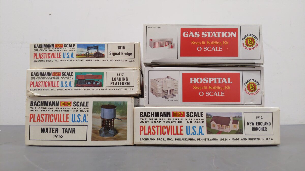 Plasticville O Assorted Accessorie Kits- 1815, 1961, 1912, 1962, 1817, 1916 [6] EX/Box