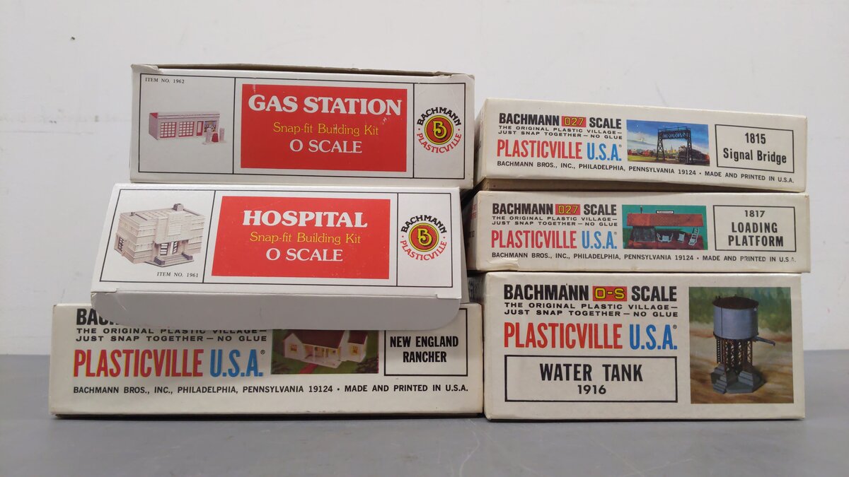 Plasticville O Assorted Accessorie Kits- 1815, 1961, 1912, 1962, 1817, 1916 [6] EX/Box