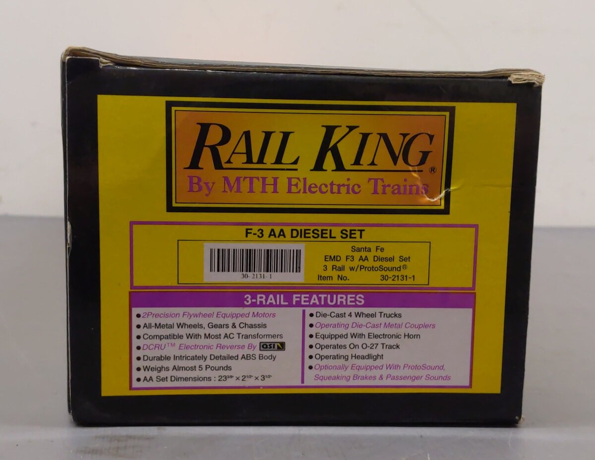 MTH 30-2131-1 O Santa Fe F-3 AA Diesel Engine Set w/PS1 #16/17 EX/Box