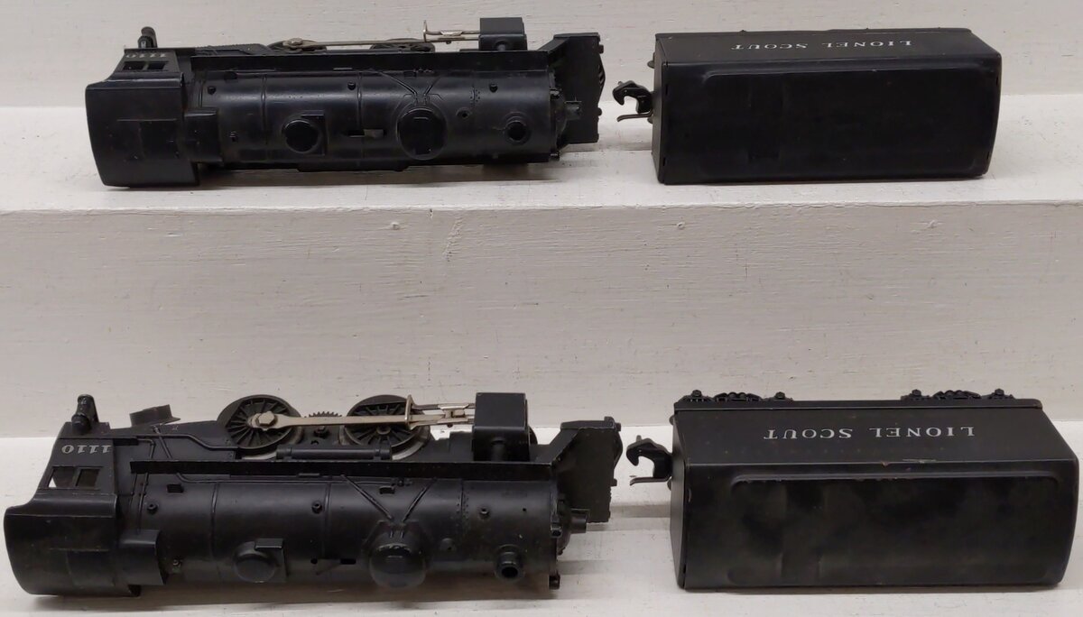 Lionel Vintage O 1110 2-4-2 Postwar Steam Locomotives & 1001 T Tenders [2] VG