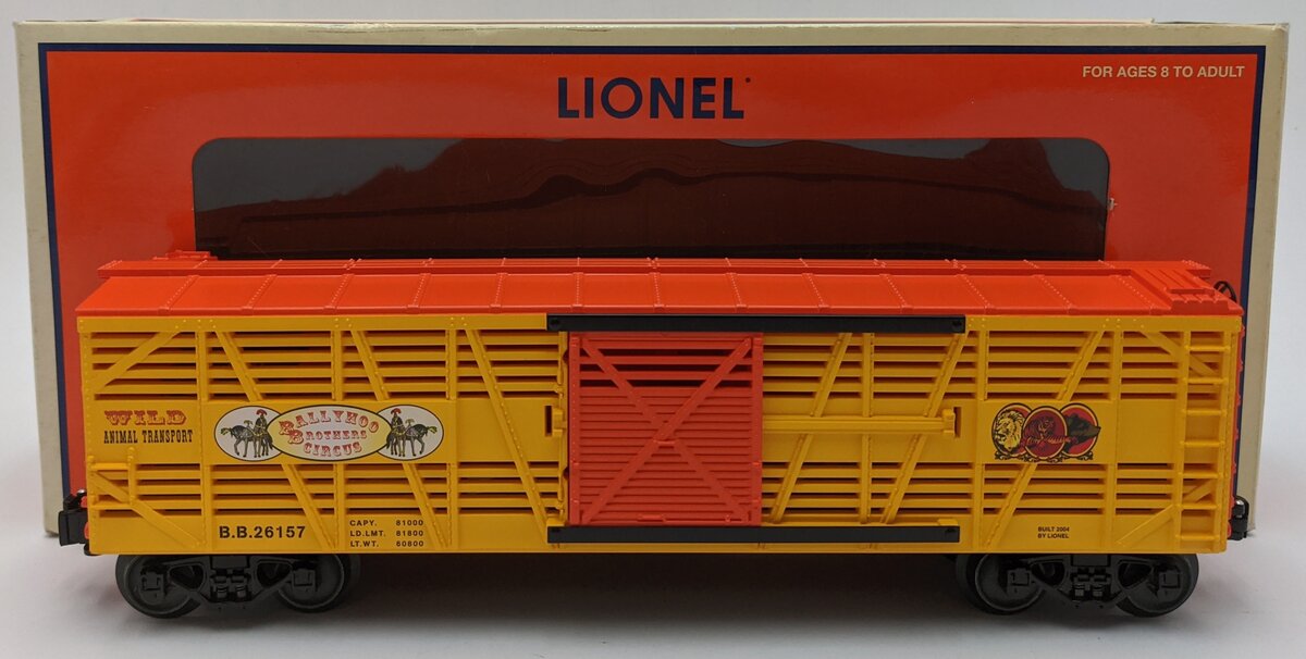 Lionel 6-26157 O Gauge Ballyhoo Bros. Circus Stock Car #26157 NIB