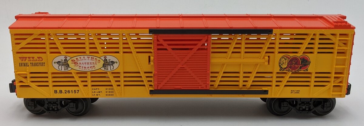 Lionel 6-26157 O Gauge Ballyhoo Bros. Circus Stock Car #26157 NIB