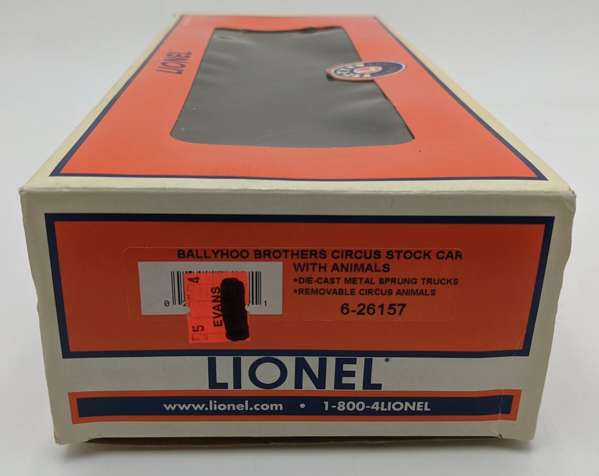 Lionel 6-26157 O Gauge Ballyhoo Bros. Circus Stock Car #26157 NIB