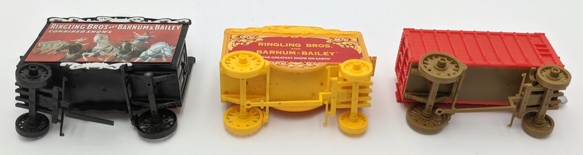 K-Line 6-22502 O Ringling Bros Scale Flat Car w/3 Circus Wagons #56 VG