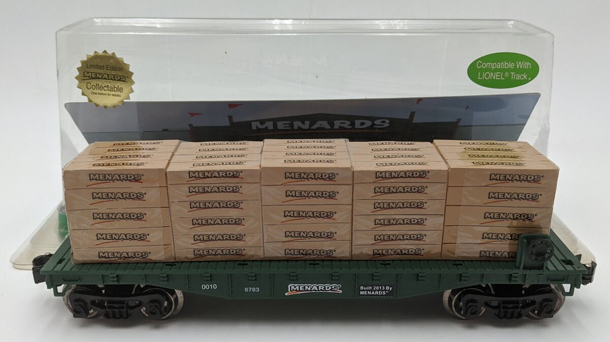 Menards 279-0634 O Gauge Menards Flatcar With Lumber Load LN/Box