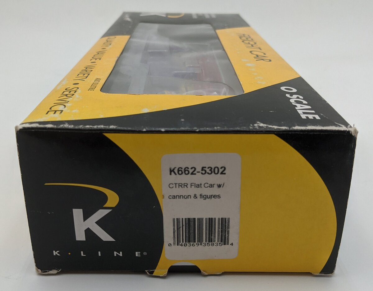 K-Line K662-5302  O Gauge Circus Transport Flatcar w/ Cannon & Figures NIB