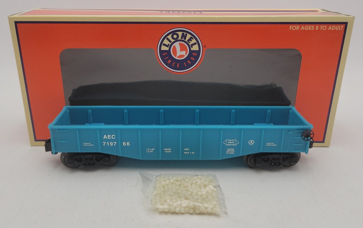 Lionel 6-26758 O Gauge AEC Nuclear Reactor Gondola w/ Isotope Load #719766 LN/Box