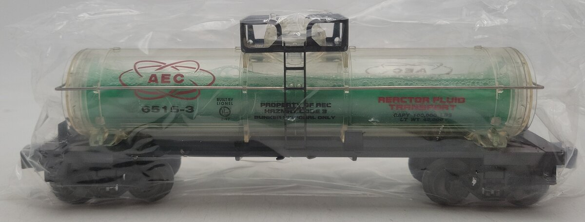 Lionel 6-16155 O Gauge AEC Reactor Fluid Tank Car (Green) NIB