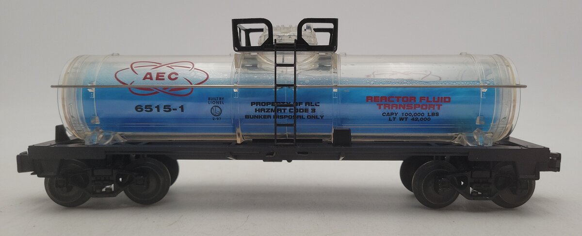 Lionel 6-16153 O Gauge AEC Reactor Fluid Tank Car (Blue) EX/Box