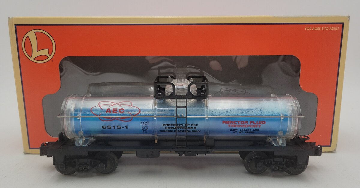 Lionel 6-16153 O Gauge AEC Reactor Fluid Tank Car (Blue) EX/Box