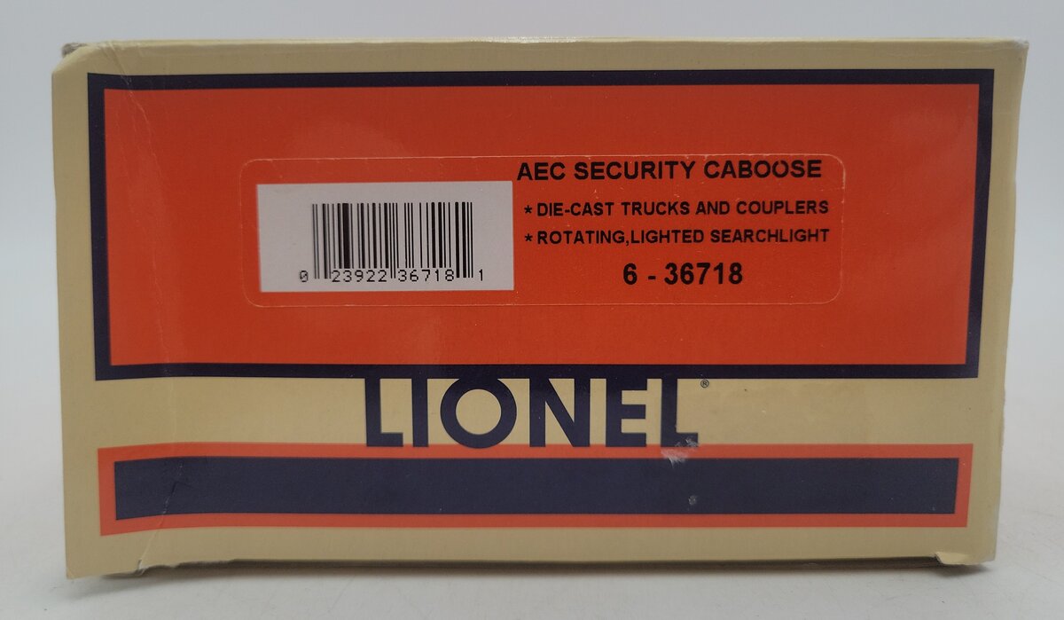 Lionel 6-36718 O Gauge AEC Security Operating Searchlight Caboose #2002 EX/Box