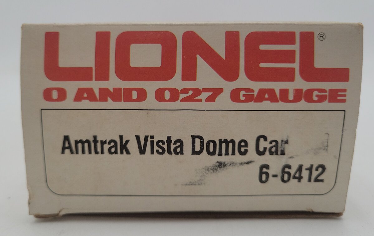 Lionel 6-6412 O Gauge Amtrak Vista Dome Passenger Car #6412 EX/Box