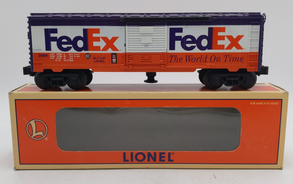 Lionel 6-19835 O Gauge FedEx Operating Boxcar #3464 VG/Box
