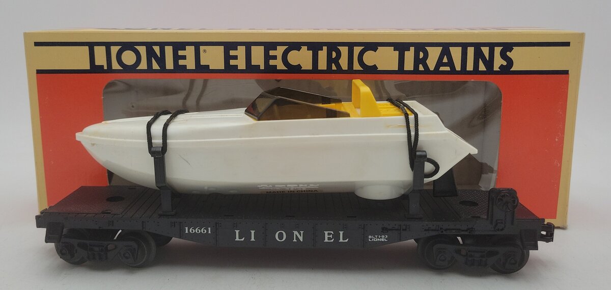 Lionel 6-16661 O Gauge Lionel Flatcar with Motorized Boat EX/Box