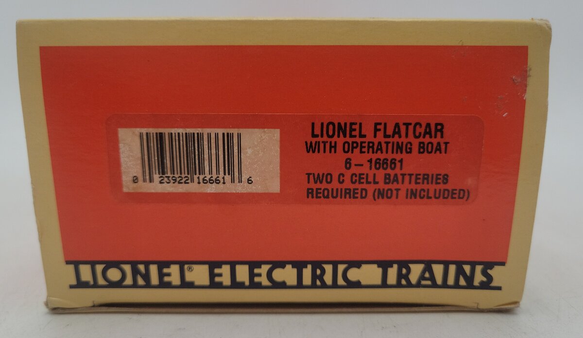 Lionel 6-16661 O Gauge Lionel Flatcar with Motorized Boat EX/Box