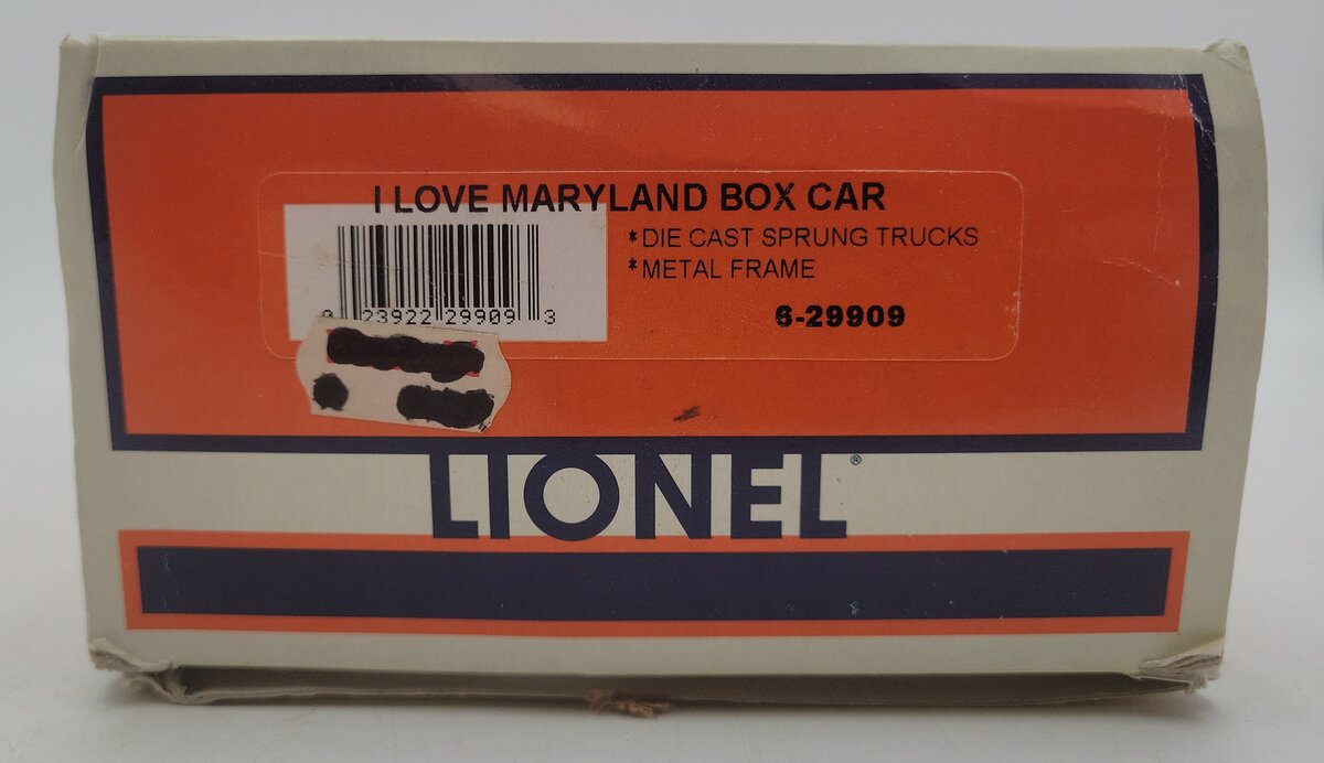 Lionel 6-29909 O I Love Maryland Boxcar LN/Box