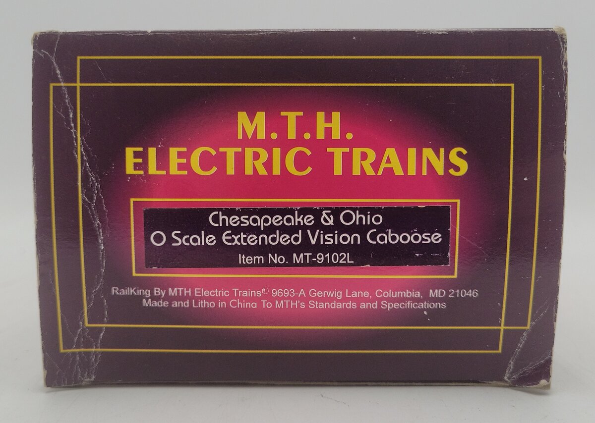 MTH 20-9102 O Gauge Chesapeake & Ohio Extended Vision Illuminated Caboose #3289 EX/Box