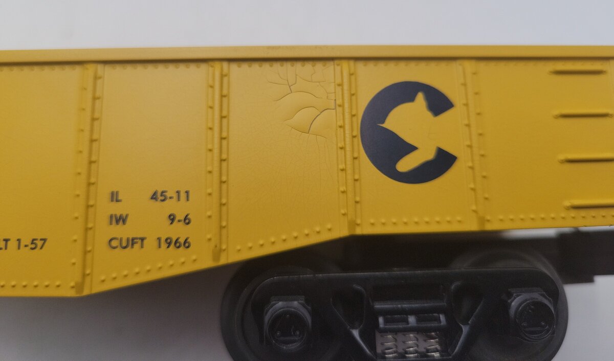 MTH 33-7203 O Chesapeake and Ohio Gondola w/I-Beam Load #33658 EX/Box