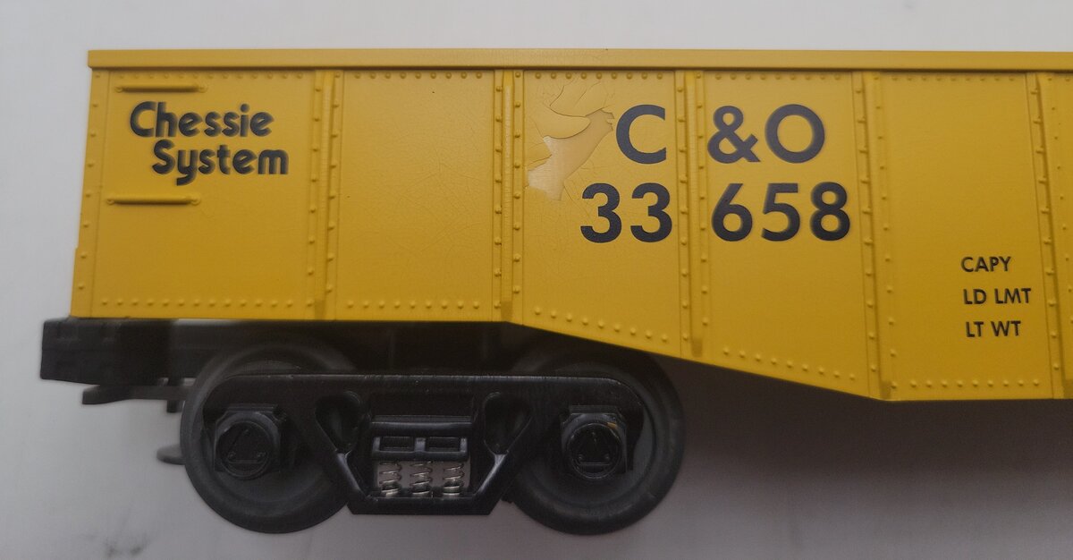 MTH 33-7203 O Chesapeake and Ohio Gondola w/I-Beam Load #33658 EX/Box