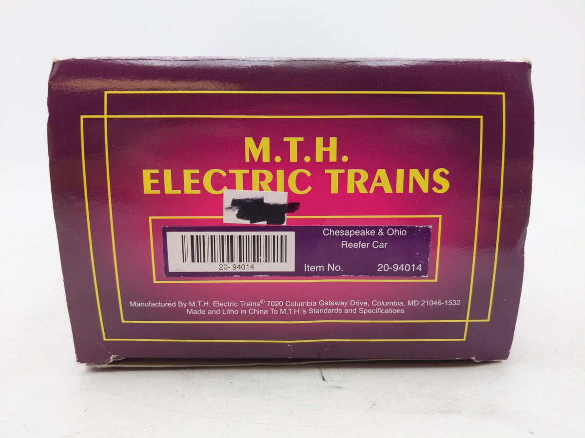 MTH 20-94014 O Gauge Chesapeake & Ohio Reefer Car EX/Box