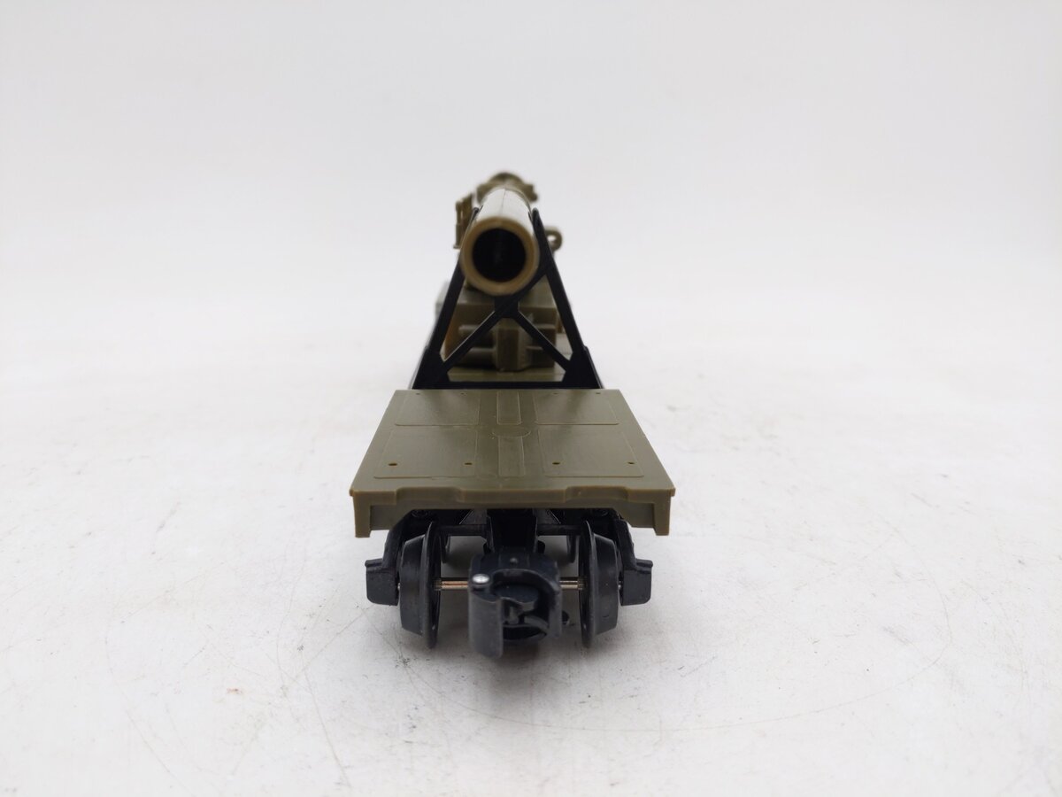 K-Line K662-8011 O Gauge DODX Depressed Center Flatcar w/Cannon EX/Box
