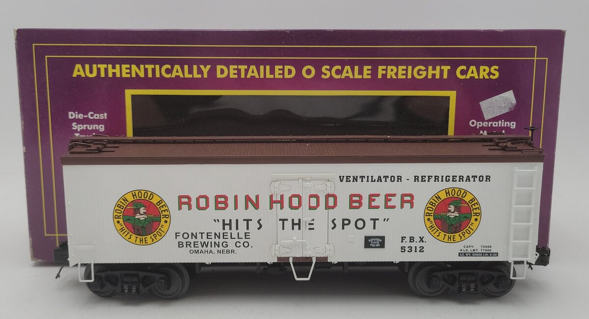 MTH 20-94300 O Gauge Robin Hood Beer Reefer Car #5312 LN/Box
