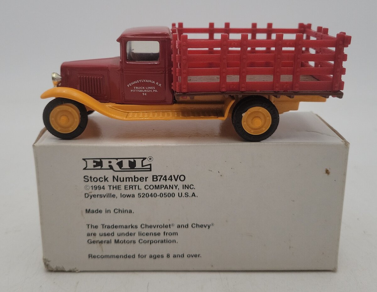 Ertl B744VO 1:43 Dicast 1930 Chevrolet Pennsylvania Railroad Truck Lines # 94 EX/Box