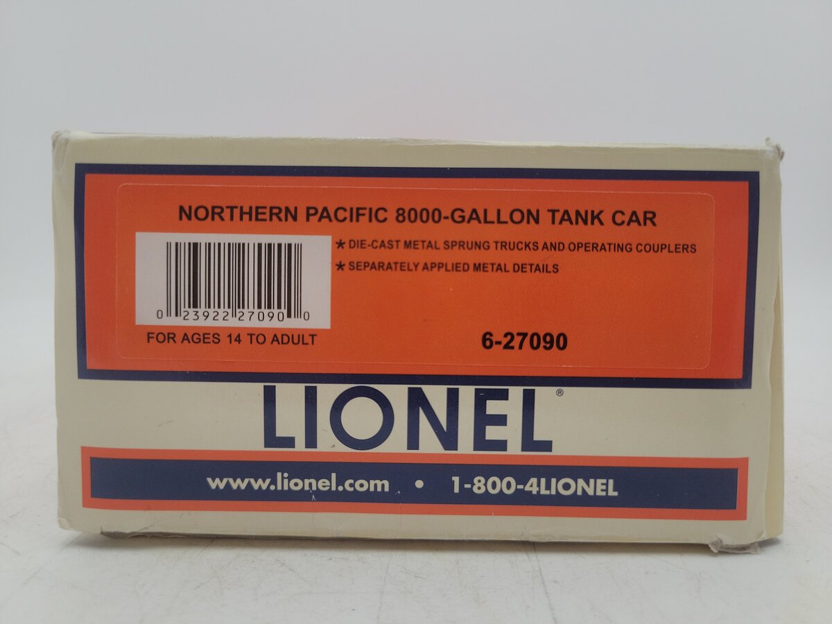 Lionel 6-27090 O Northern Pacific 8000-Gallon Tank Car EX/Box