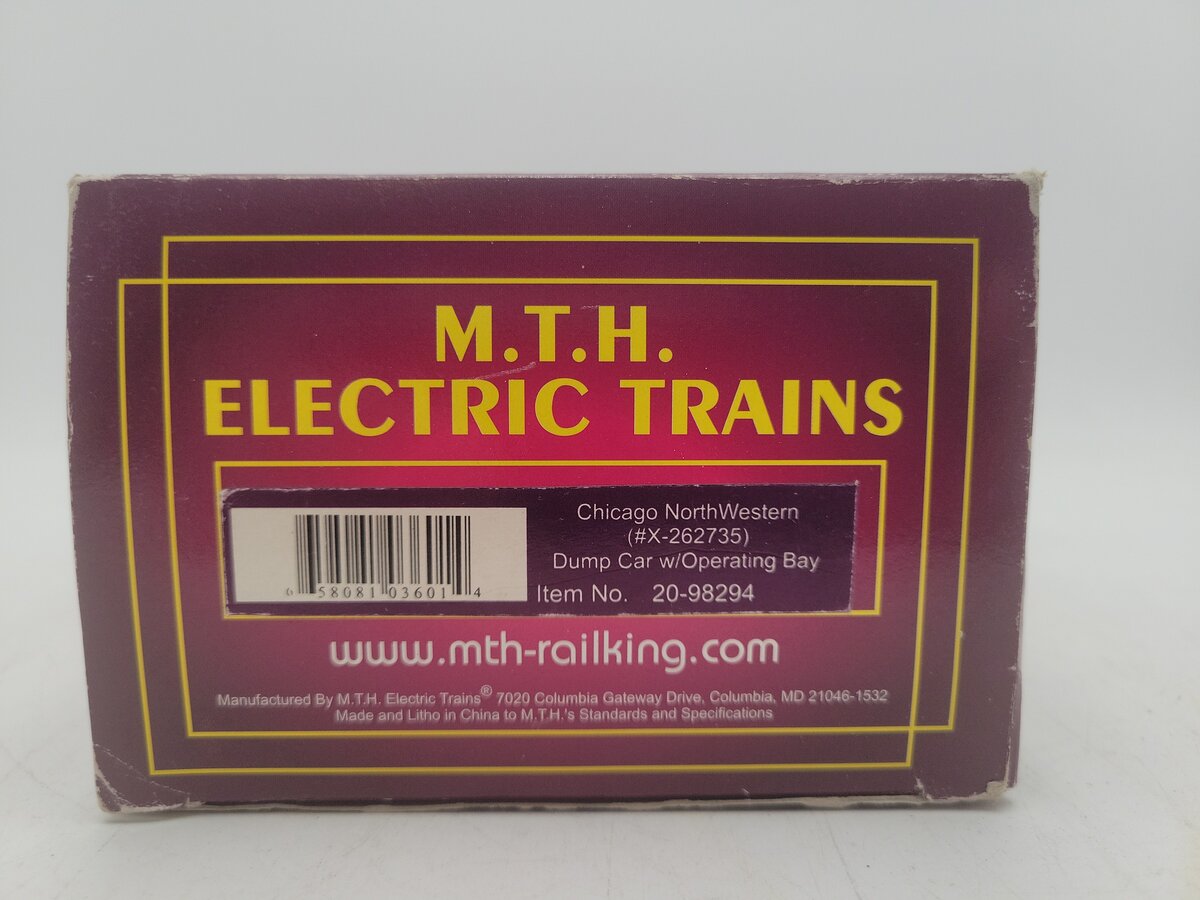 MTH 20-98294 O Gauge Chicago Northwestern Dump Car w/Operating Bay #262735 EX/Box