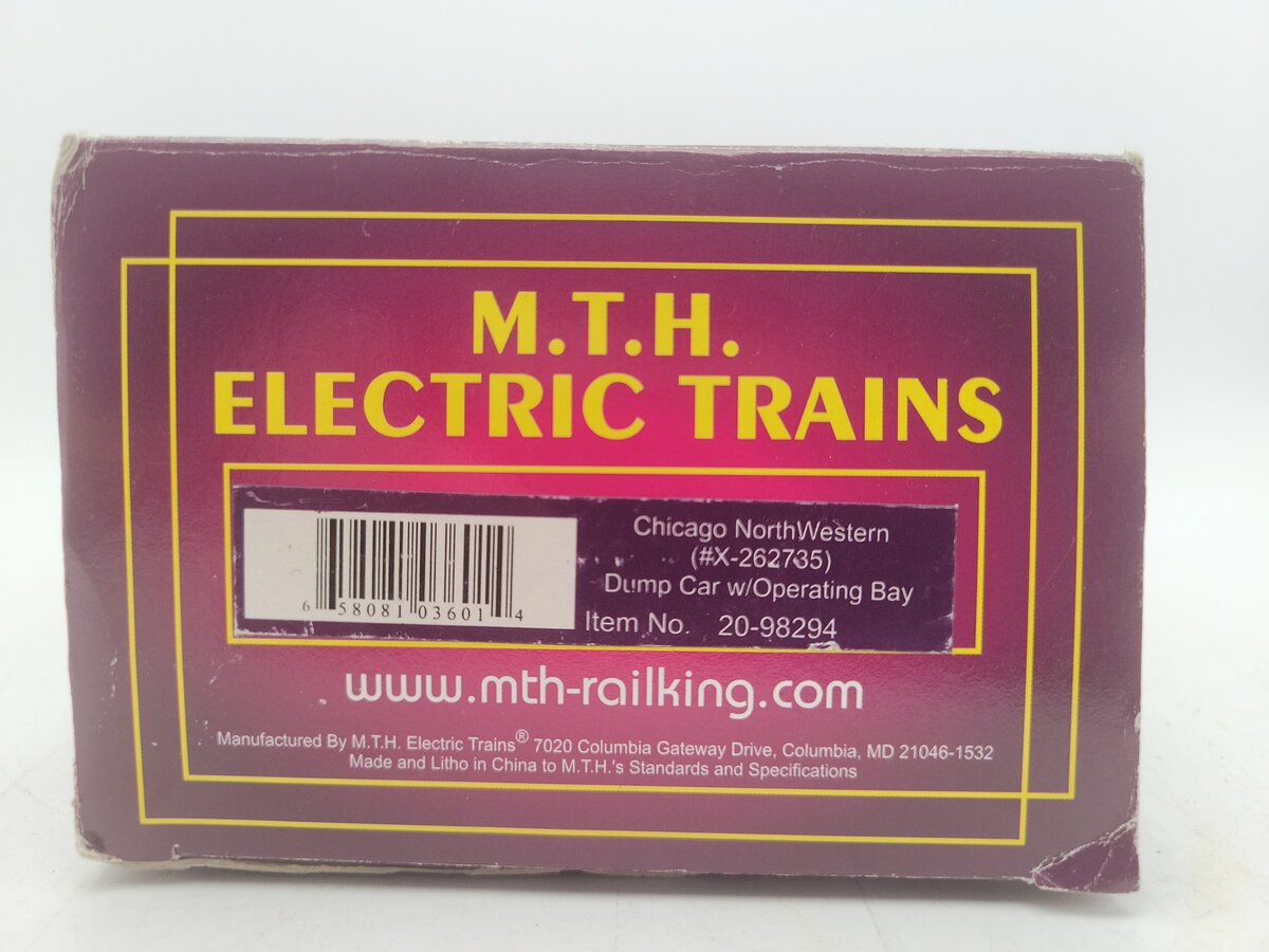 MTH 20-98294 O Gauge Chicago Northwestern Dump Car w/Operating Bay #262735 EX/Box