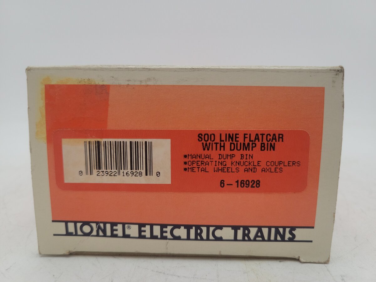 Lionel 6-16928 O Gauge Soo Lines Flatcar w/o Dump Bin EX/Box
