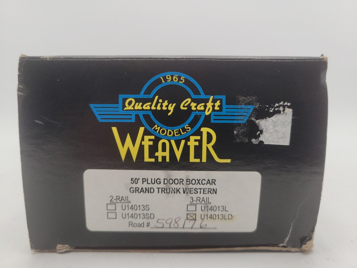 Weaver U14013LD Grand Trunk Western 50' Plug Door Boxcar # 598176 EX/Box