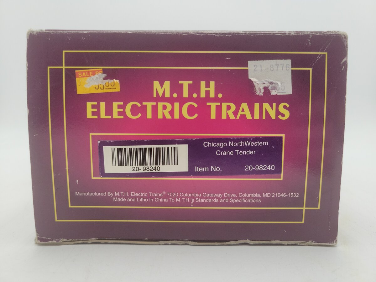 MTH 20-98240 O Gauge Chicago & North Western Crane Tender EX/Box