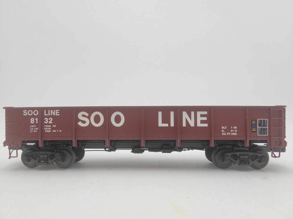 MTH 20-98836 O Gauge SOO Line 55 Ton All Steel Drop Bottom Gondola Car #8132 EX/Box