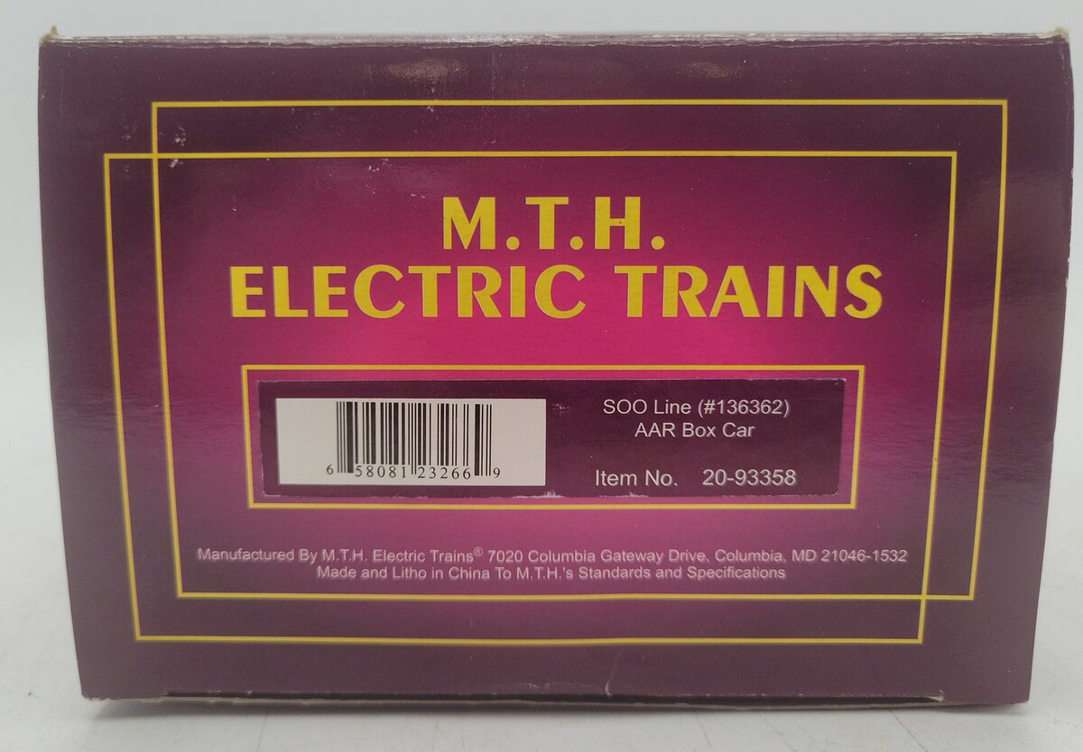 MTH 20-93358 SOO Line 40' AAR Box Car LN/Box