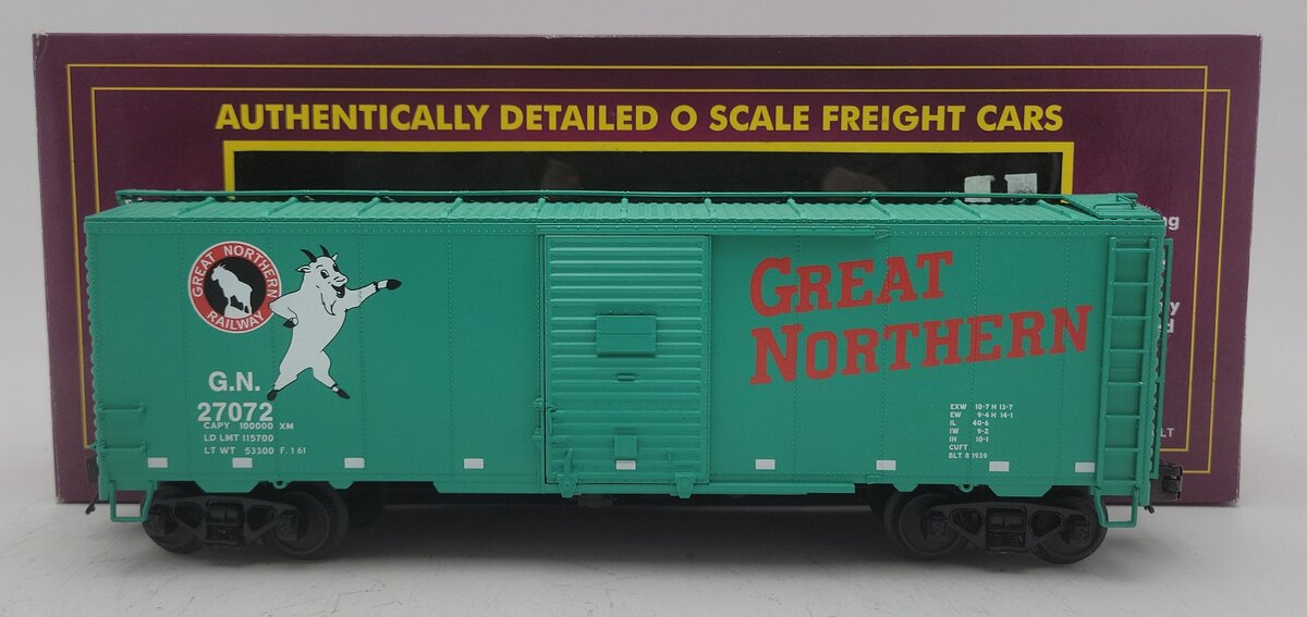MTH 20-93420 O Great Northern 40’ AAR Box Car V2 #27072 EX/Box