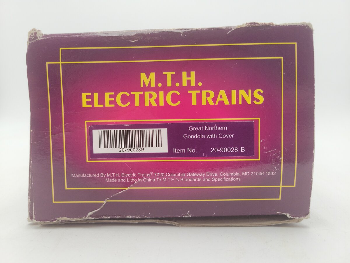 MTH 20-90028B O Great Northern Gondola w/ Cover #73818 EX/Box