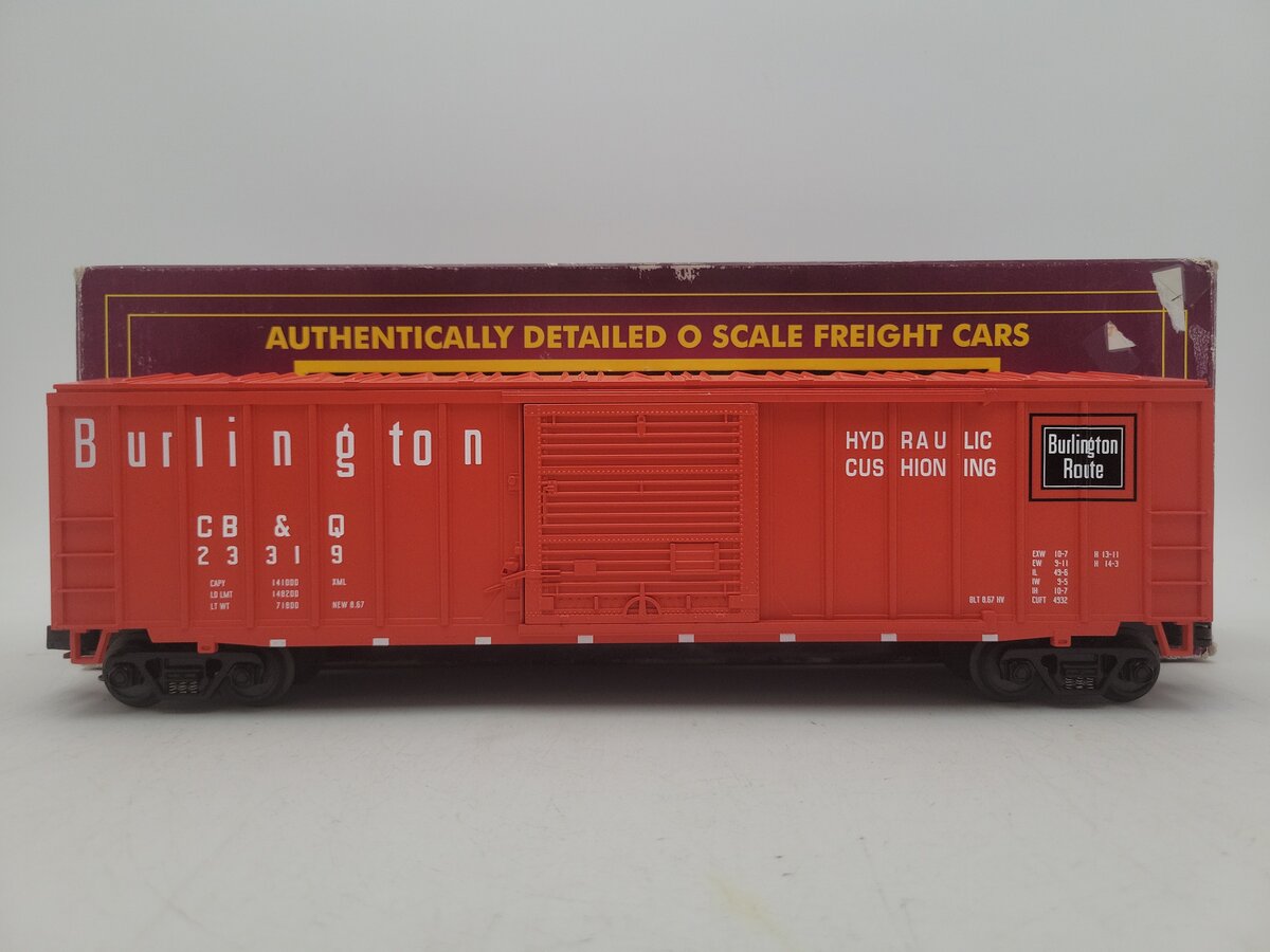 MTH 20-93058 O Burlington 50' Single Door Boxcar #23319 EX/Box