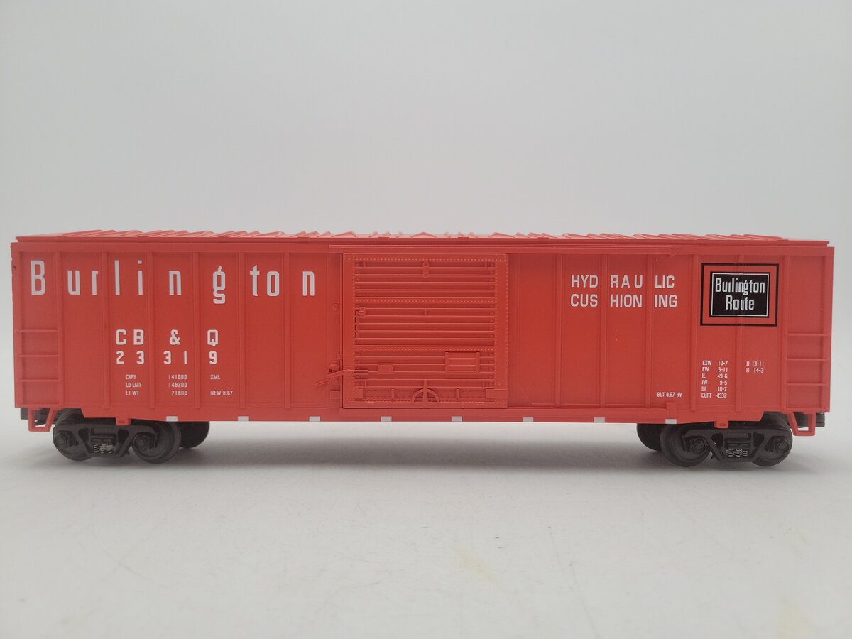 MTH 20-93058 O Burlington 50' Single Door Boxcar #23319 EX/Box