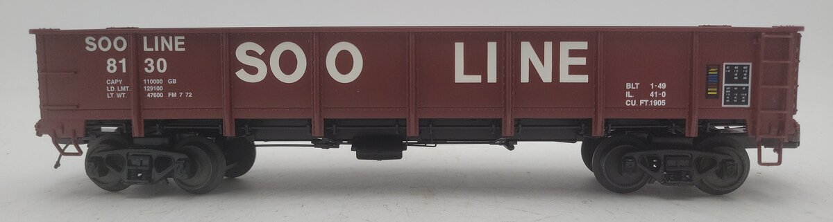 MTH 20-98836 O Gauge SOO Line 55 Ton All Steel Drop Bottom Gondola Car #8130 EX/Box