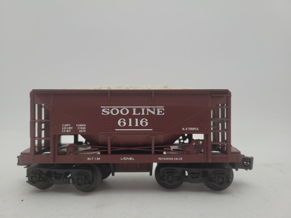 Lionel 6-6116 O Gauge SOO Line Ore Car #6116 w/ Ore Load EX/Box