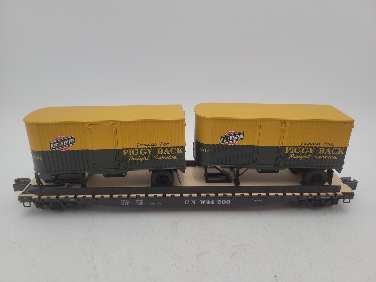 Lionel 6-27518 O Gauge Chicago & North Western PS-4 Flatcar w/ Trailers #44503 EX/Box