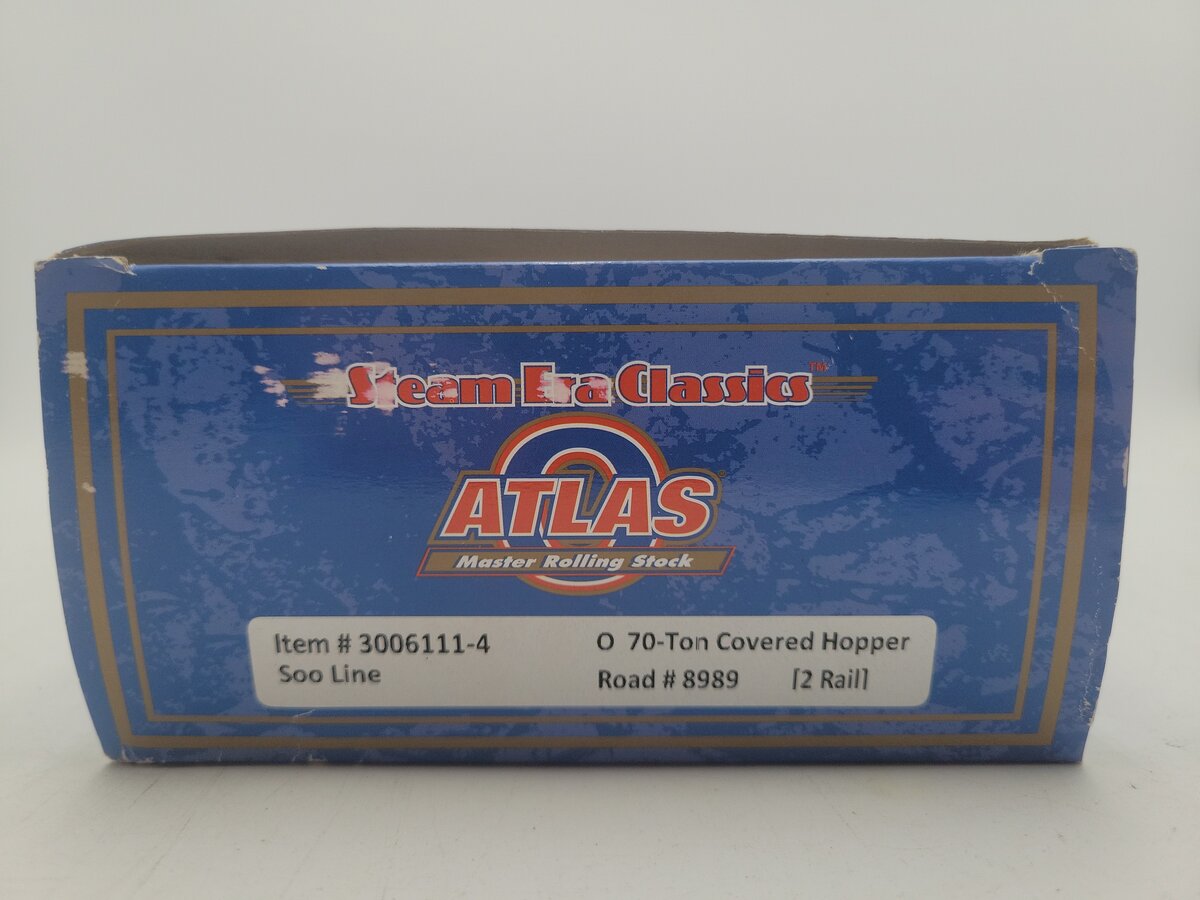 Atlas 3006111-4 O Gauge Soo Line 70 Ton Covered Hopper #8989 (3-Rail) EX/Box