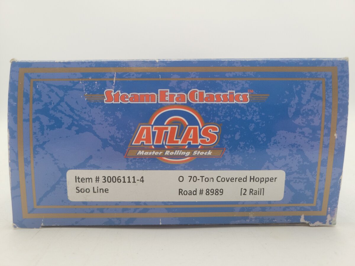 Atlas 3006111-4 O Gauge Soo Line 70 Ton Covered Hopper #8989 (3-Rail) EX/Box