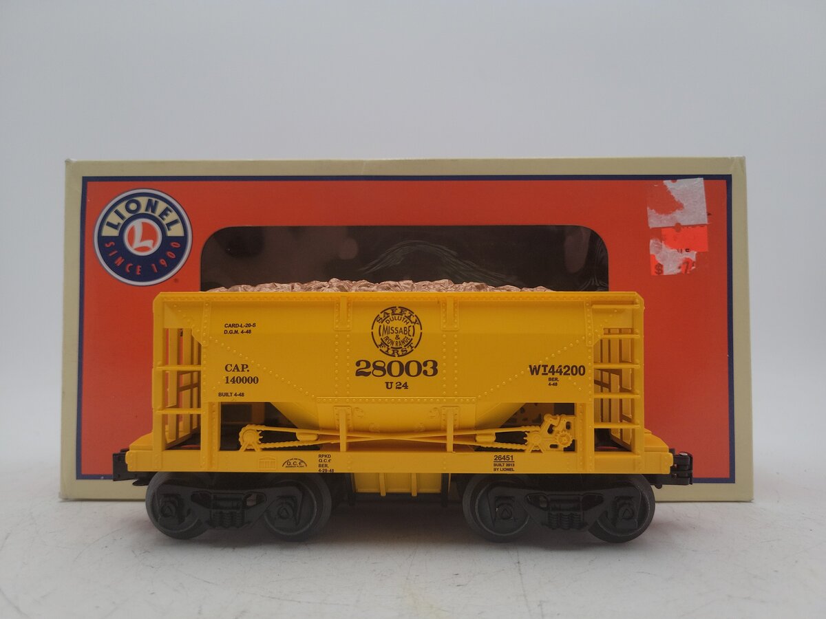 Lionel 6-26451 O DMIR Duluth, Missabe & Iron Range Ore Car w/Coal Load #28003 EX/Box