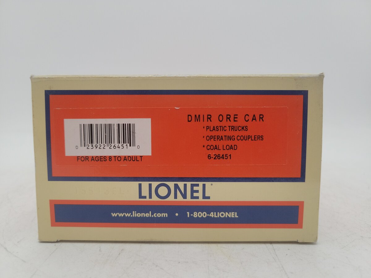 Lionel 6-26451 O DMIR Duluth, Missabe & Iron Range Ore Car w/Coal Load #28003 EX/Box