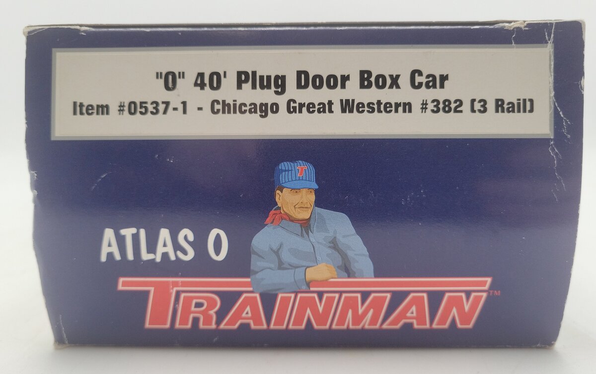 Atlas 0537-1 Chicago Great Western 40' Plug Door Boxcar #382 - 3 Rail EX/Box