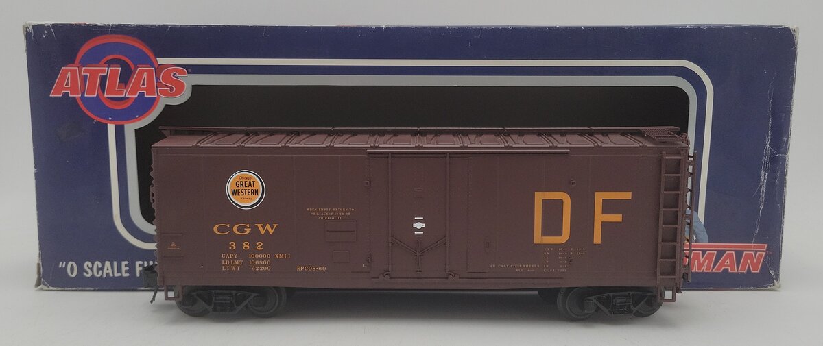 Atlas 0537-1 Chicago Great Western 40' Plug Door Boxcar #382 - 3 Rail EX/Box